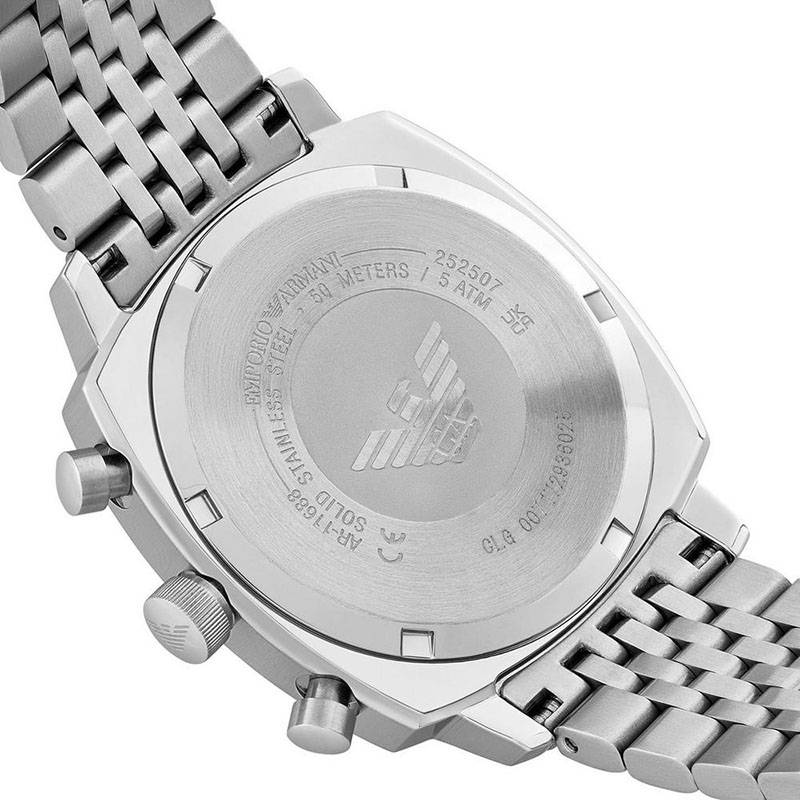 Emporio Armani Chronograph Blue Dial Rectangular Men's Watch- AR11688